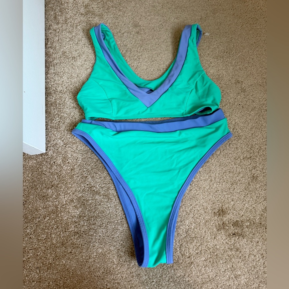 Stylish Green and Blue Bikini